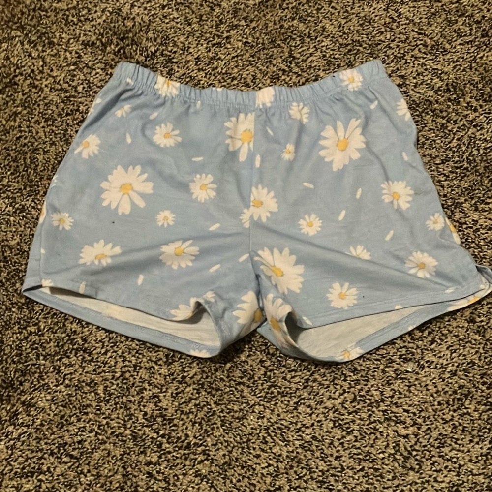 Daisy Print Blue Shorts